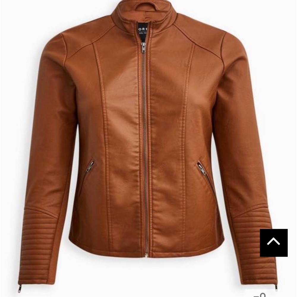 Torrid Faux Leather Collarless Moto Jacket